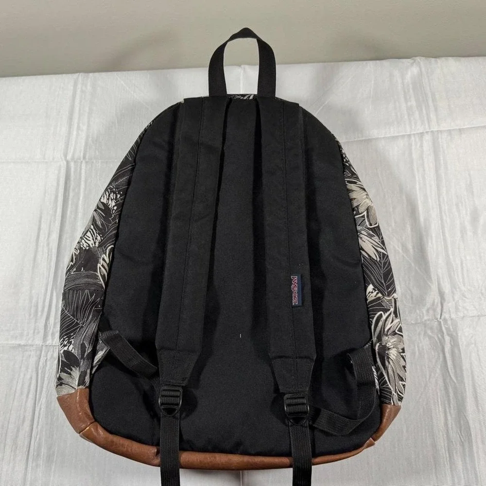 Jansport Right Pack Backpack Black White Tropical Floral Print JS0A3P3U